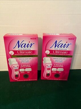 2 X Nair Ultimate Microwaveable & Rinsable Roll on Wax.